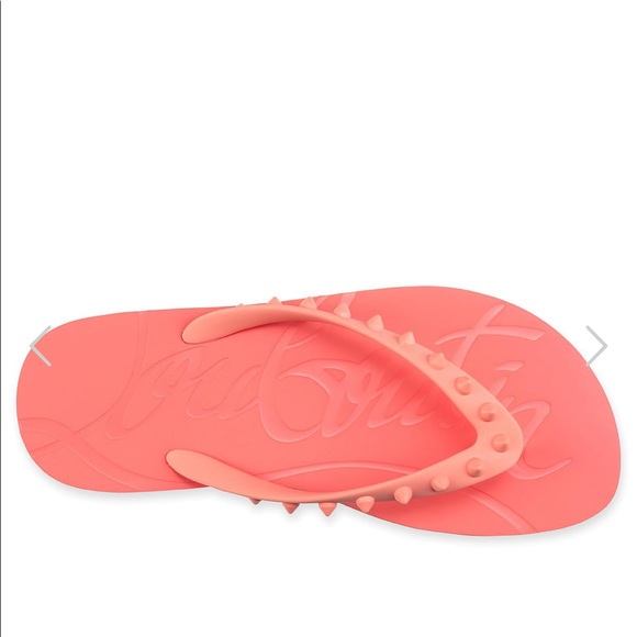 ❤️ SOLD Pink spike Christian Louboutin flip flops - Picture 10 of 11